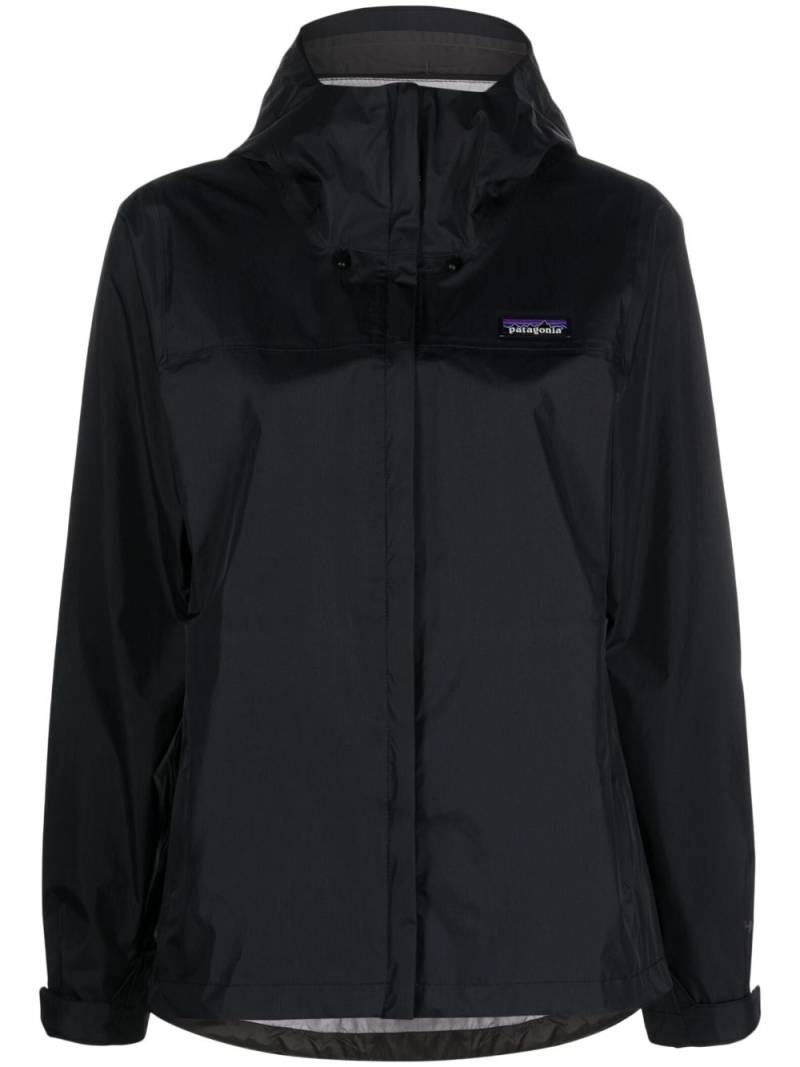 Patagonia logo-patch hooded bomber jacket - Black von Patagonia