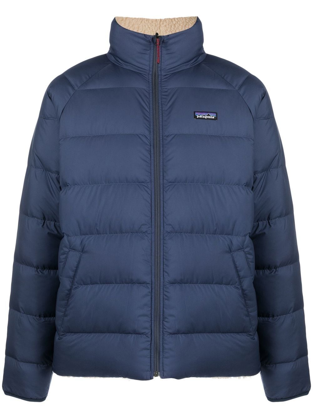 Patagonia logo-patch quilted jacket - Blue von Patagonia