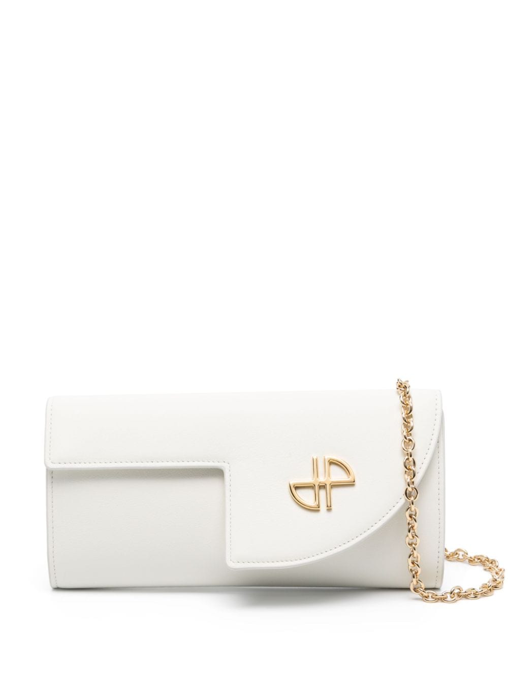 Patou JP chain-link leather clutch bag - White von Patou