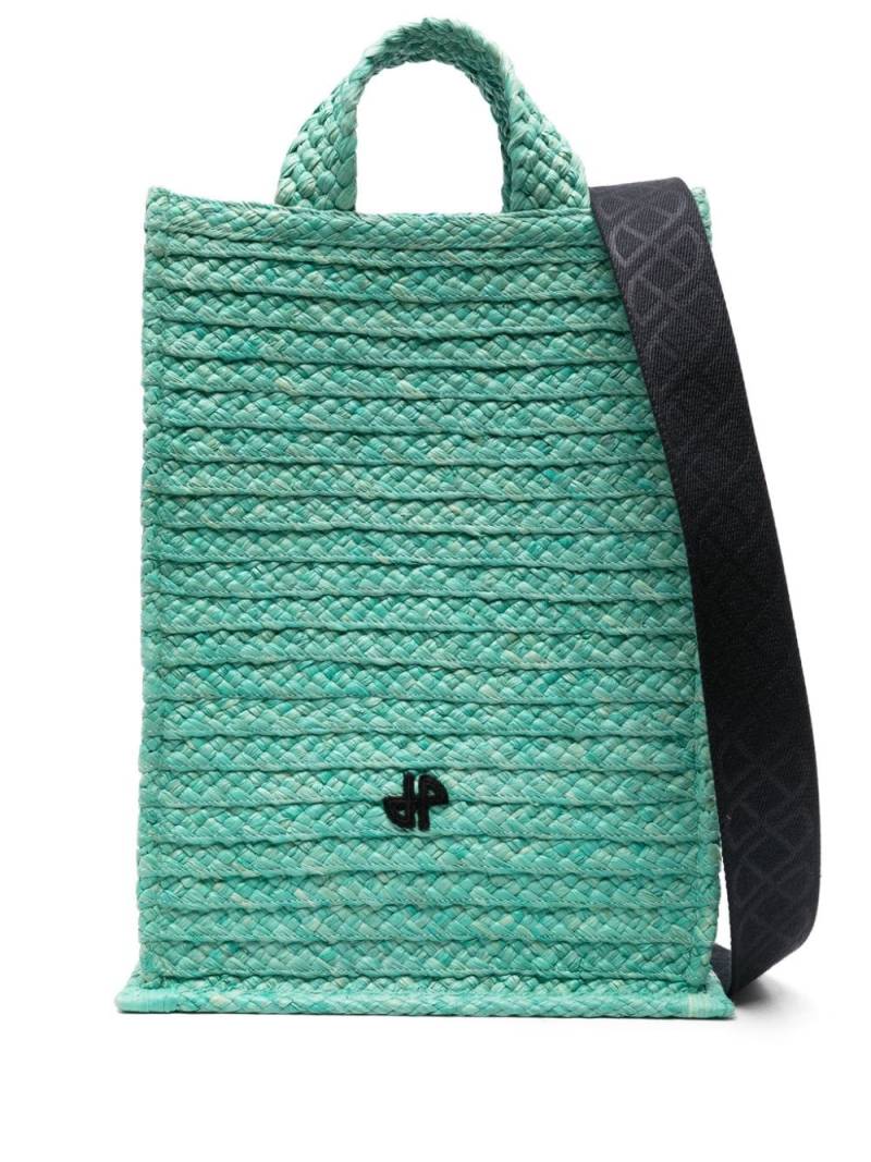 Patou JP-patch raffia tote bag - Green von Patou