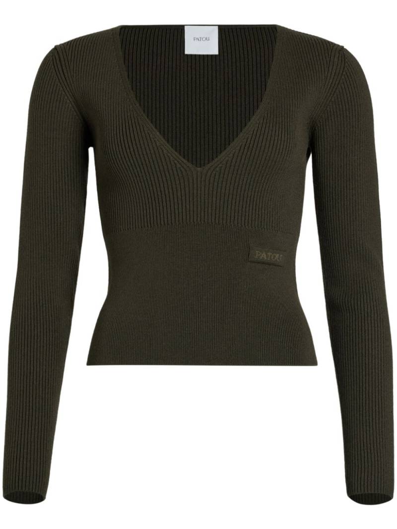 Patou V-neck ribbed sweater - Green von Patou