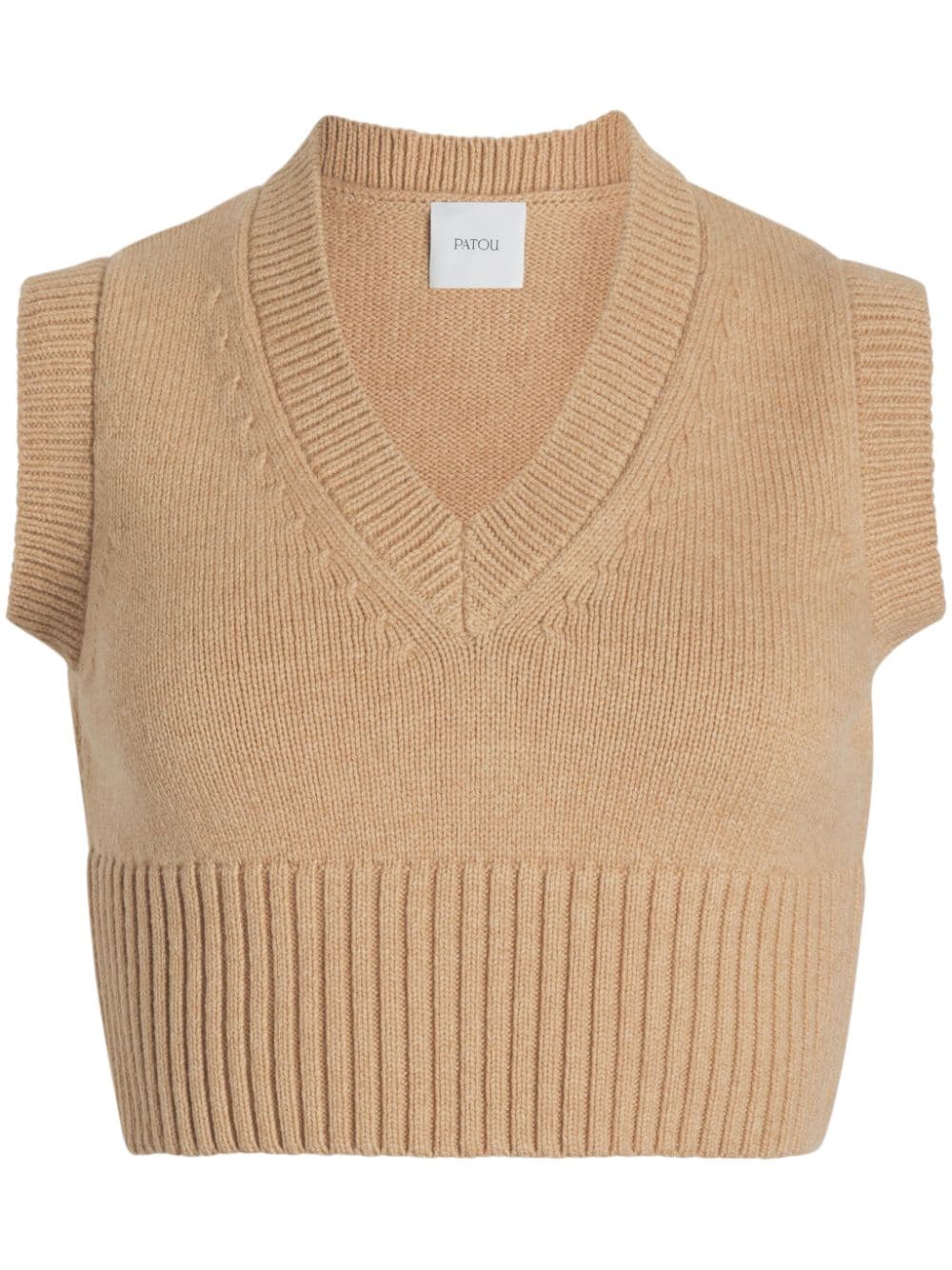 Patou wool-cashmere cropped vest - Neutrals von Patou