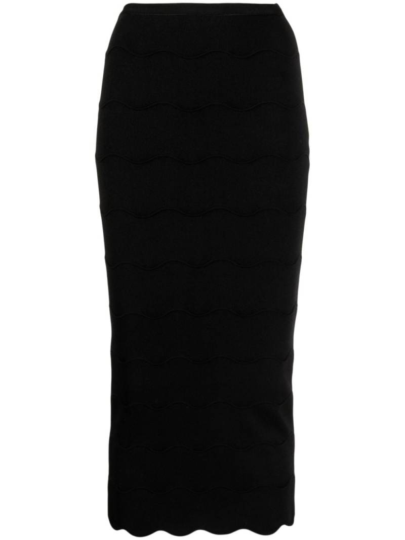 Patou Wave Milano-knit pencil skirt - Black von Patou