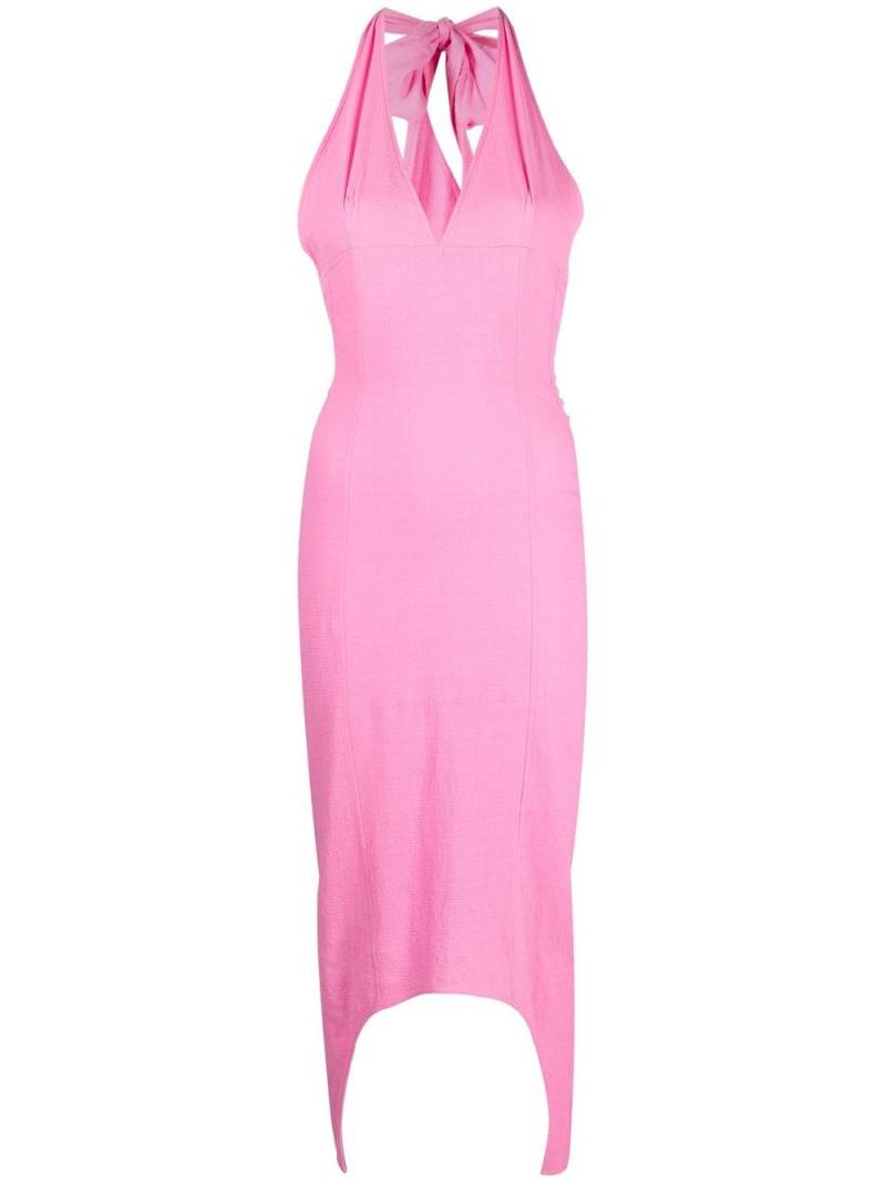 Patou asymmetric hem halterneck dress - Pink von Patou