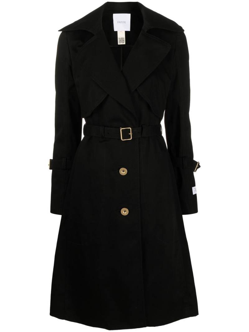 Patou belted single-breasted trench coat - Black von Patou