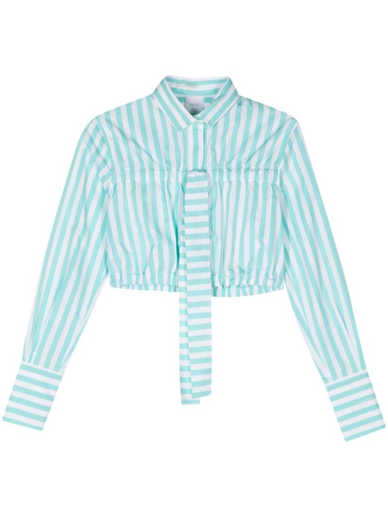 Patou bow-detail striped shirt - Green von Patou