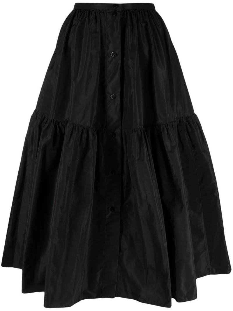 Patou button-up tiered midi skirt - Black von Patou