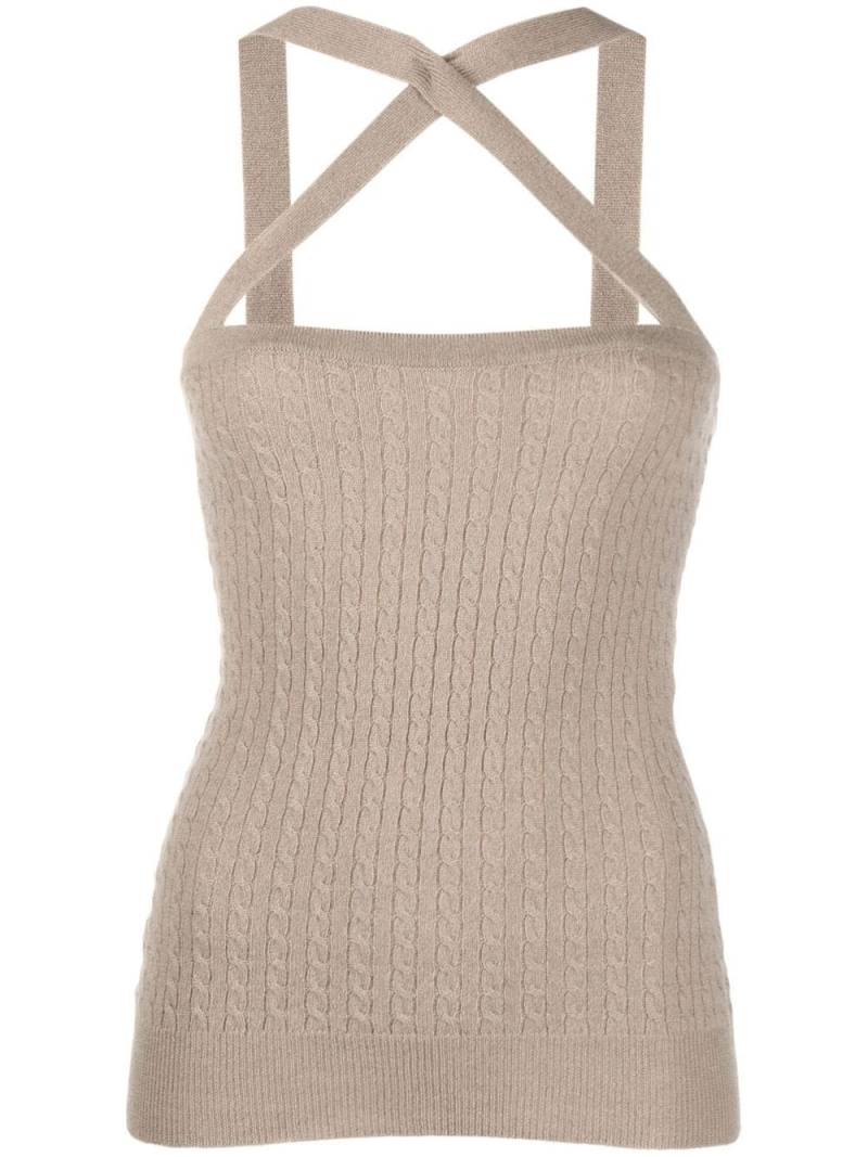 Patou cable-knit halterneck top - Neutrals von Patou