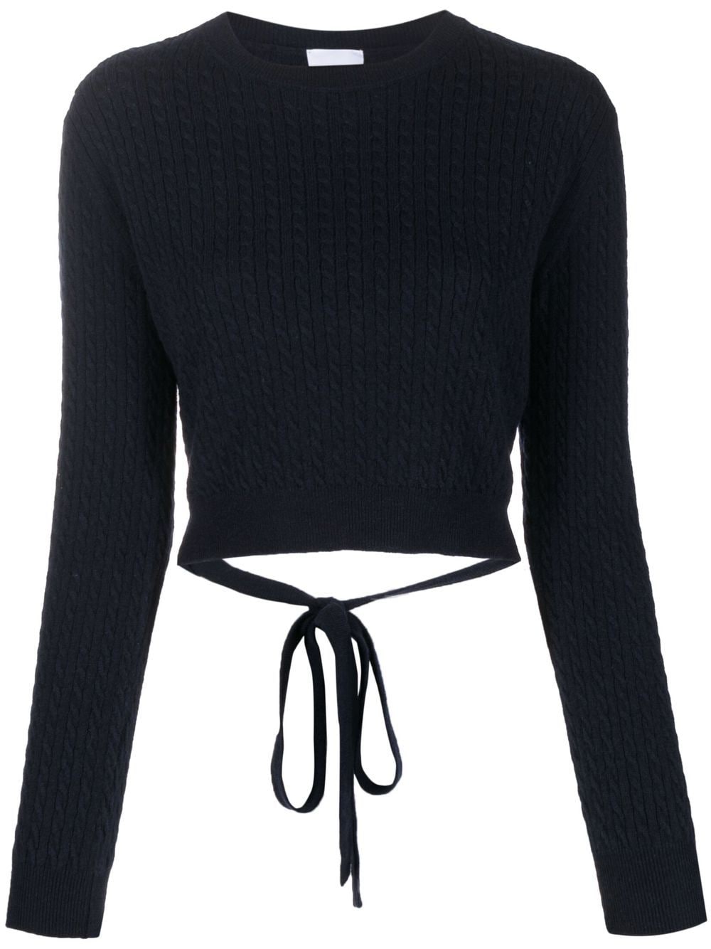Patou cable-knit rear-tie cropped jumper - Blue von Patou
