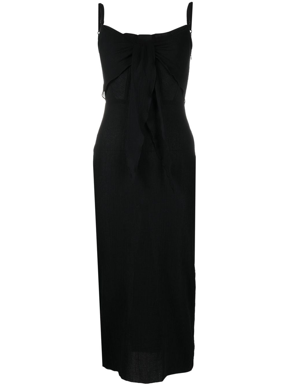 Patou corsage-detail cotton slip dress - Black von Patou