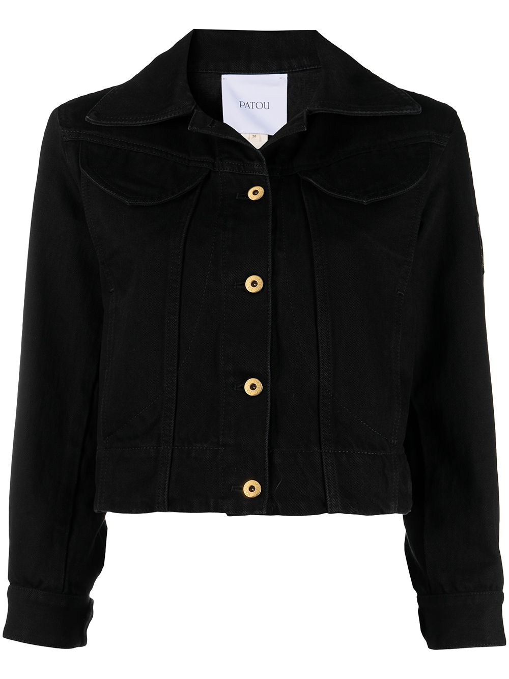Patou cropped organic denim jacket - Black von Patou