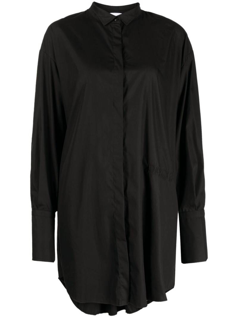 Patou embroidered logo shirt dress - Black von Patou