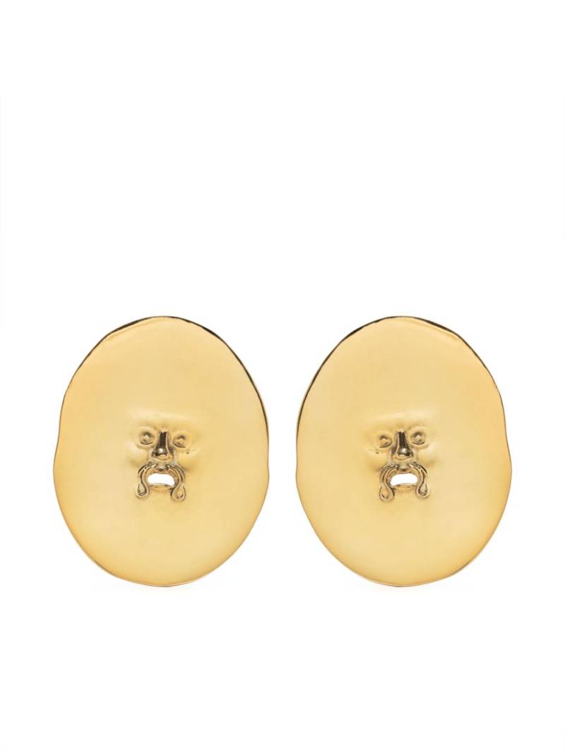 Patou large face clip-on earrings - Gold von Patou