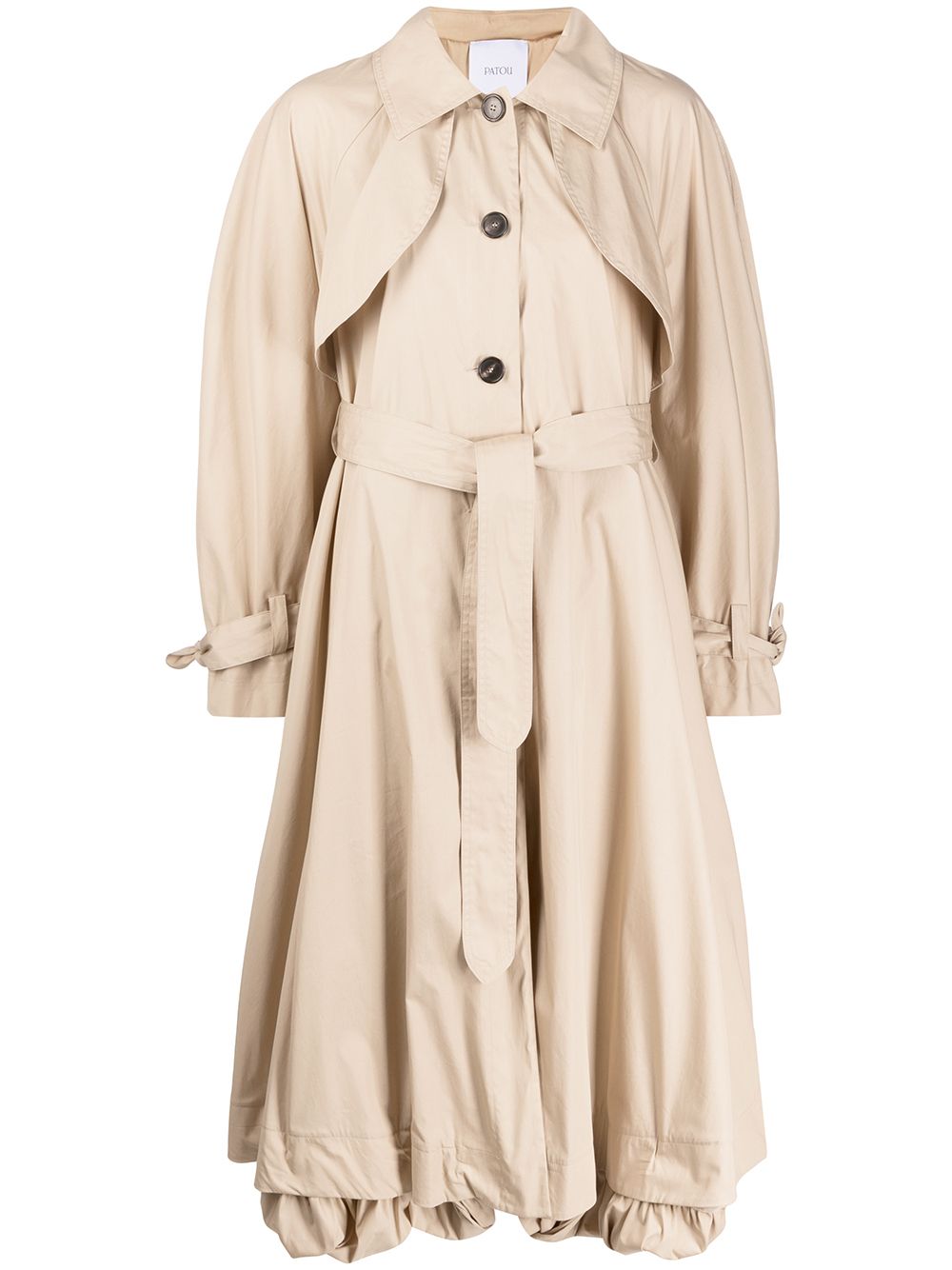 Patou flared belted trench coat - Neutrals von Patou