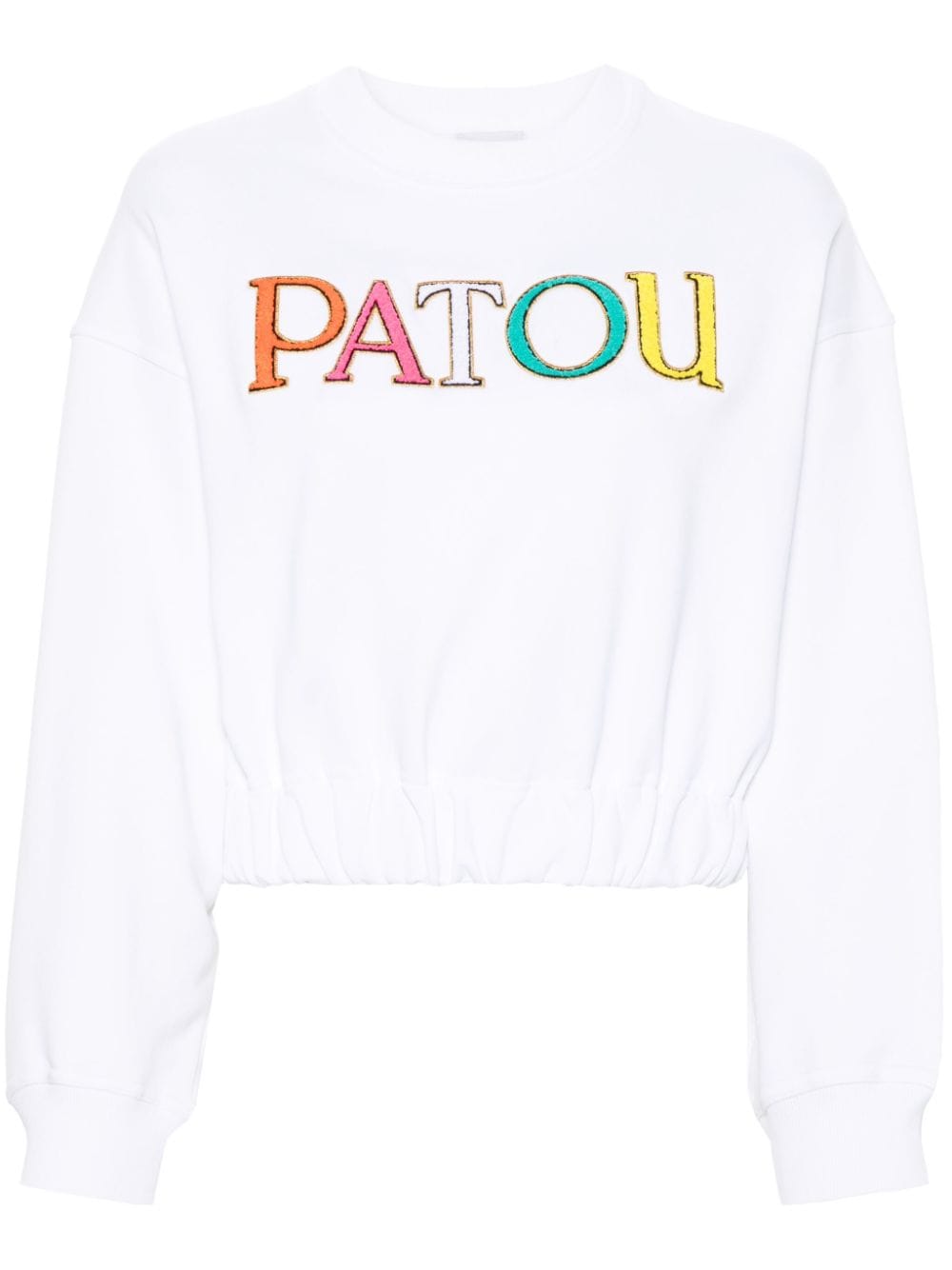 Patou flocked-logo cropped sweatshirt - White von Patou