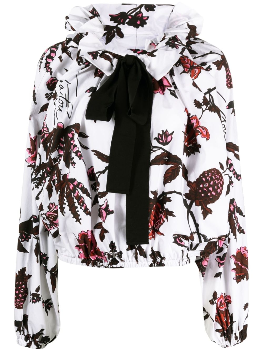 Patou floral-print bow-detail blouse - White von Patou