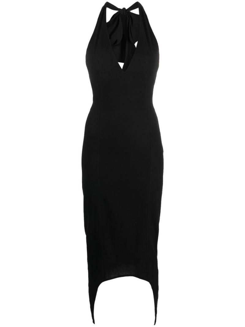 Patou halterneck V-neck midi dress - Black von Patou