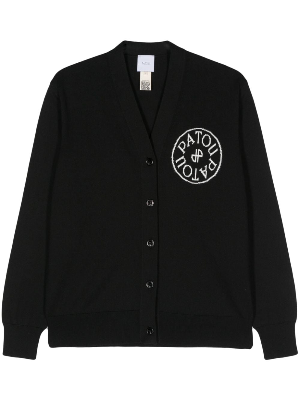 Patou intarsia-logo knitted cardigan - Black von Patou