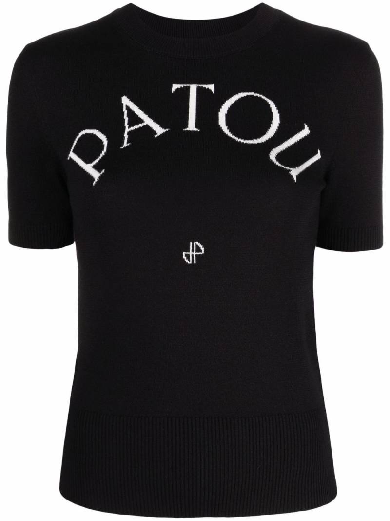 Patou logo-jacquard knitted top - Black von Patou