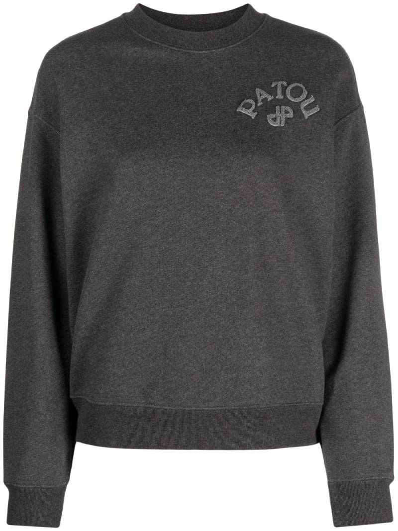 Patou logo-appliqué cotton sweatshirt - Grey von Patou