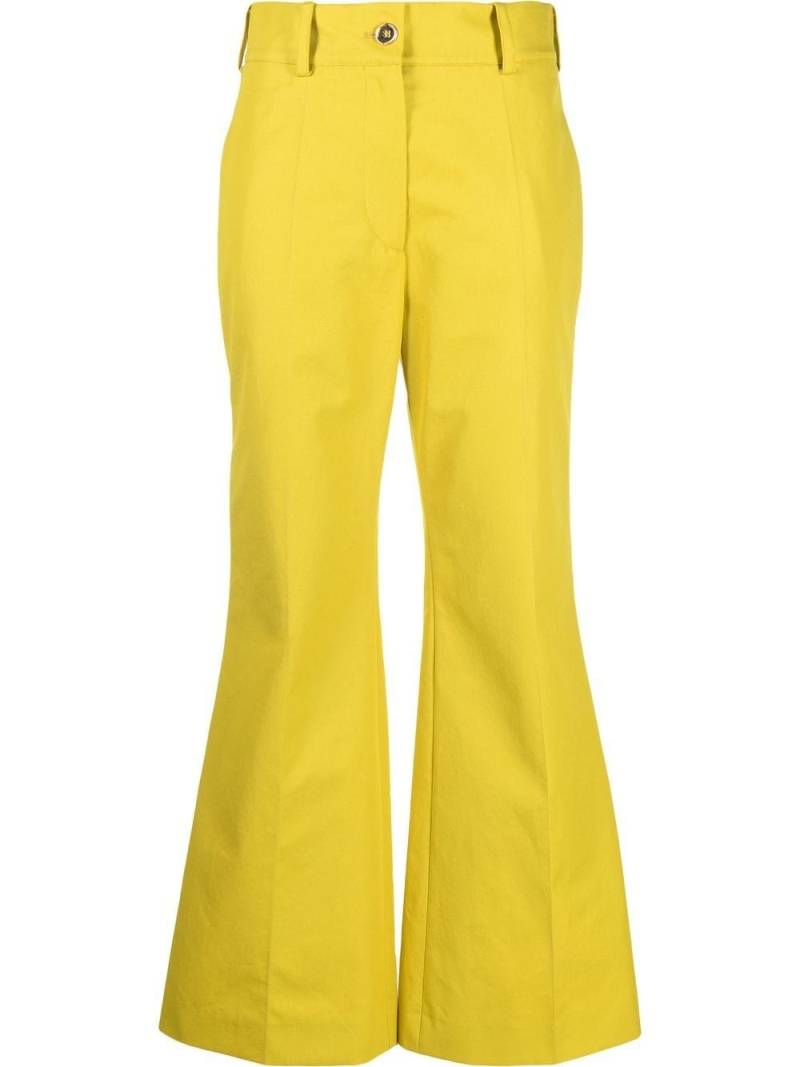 Patou logo-embroidered flared trousers - Yellow von Patou