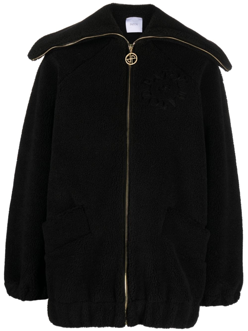 Patou logo-embroidered fleece jacket - Black von Patou