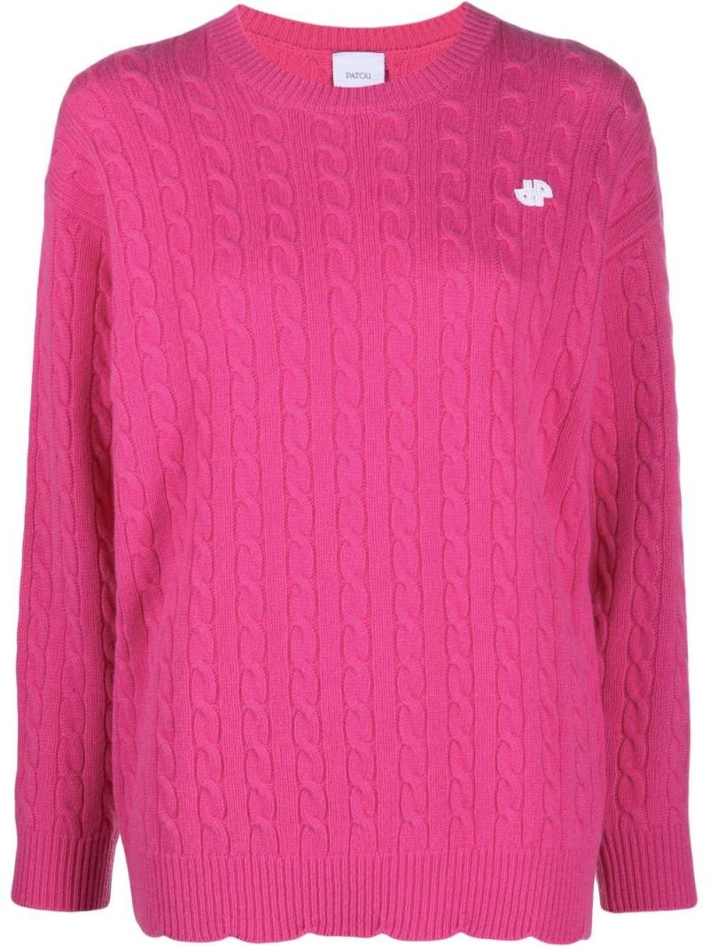 Patou logo-motif cable-knit jumper - Pink von Patou