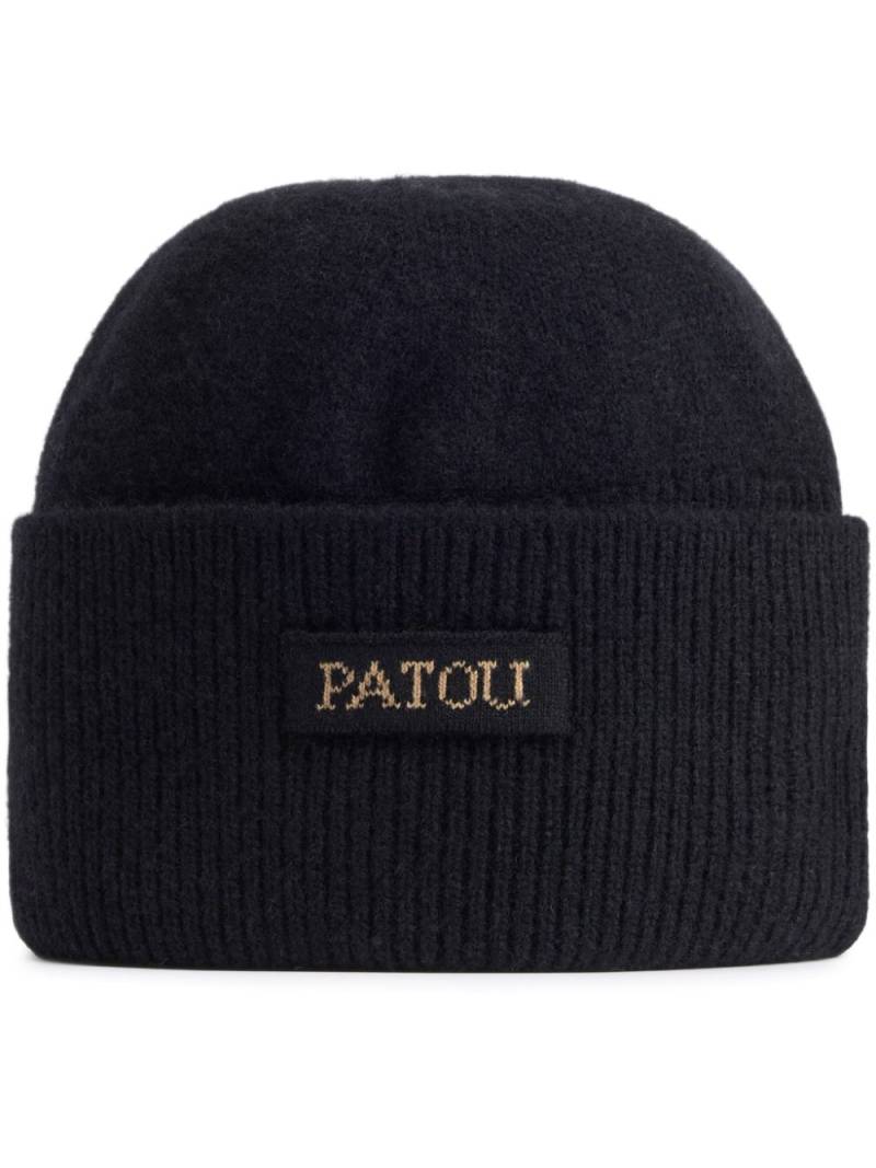 Patou logo-patch beanie - Black von Patou