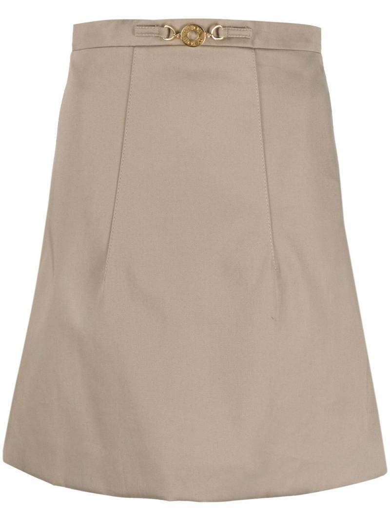 Patou logo-plaque high-waisted skirt - Neutrals von Patou