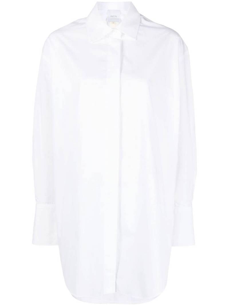 Patou logo-print organic-cotton shirtdress - White von Patou