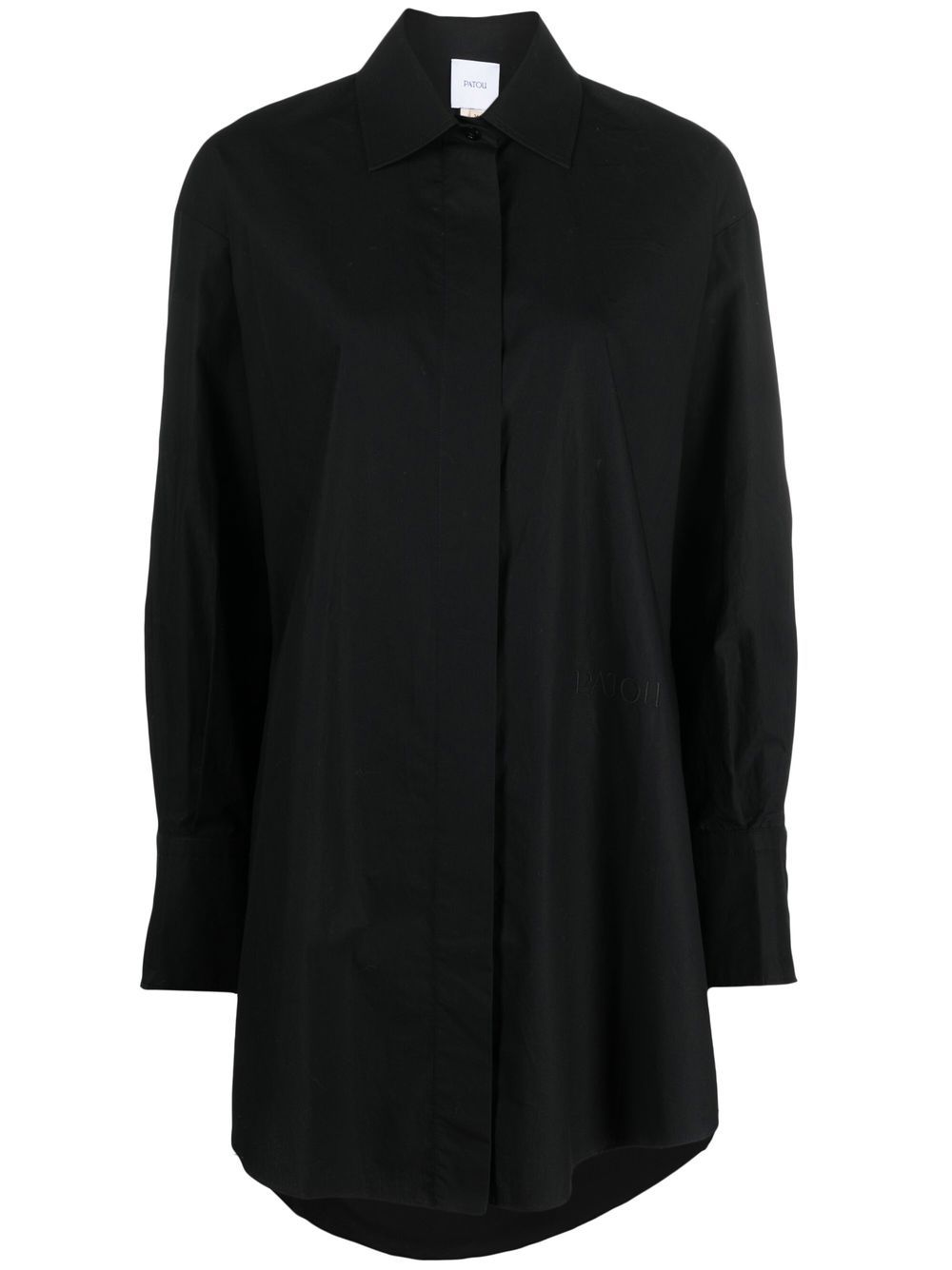 Patou organic-cotton mini shirtdress - Black von Patou