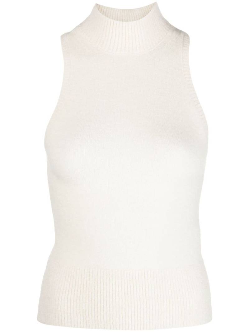 Patou mock-neck sleeveless knitted top - White von Patou