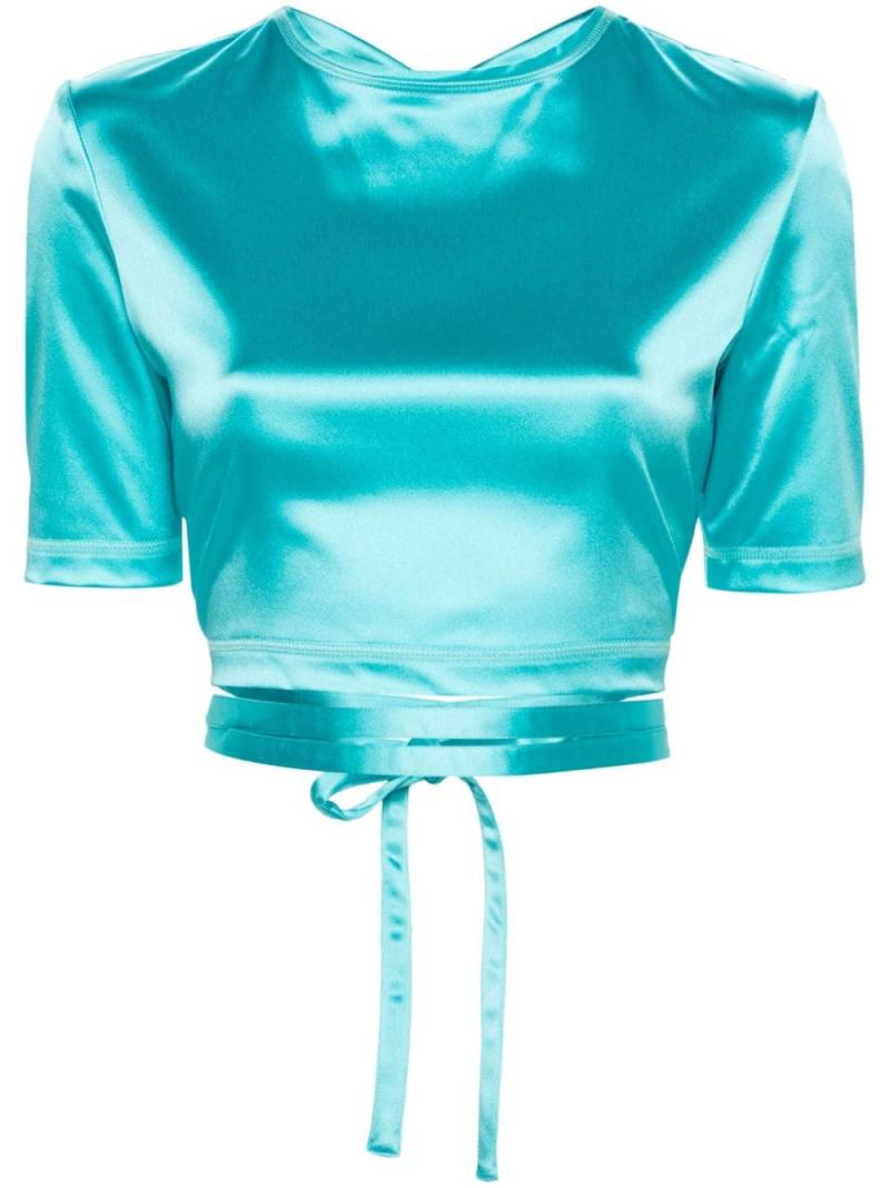 Patou open-back satin top - Blue von Patou