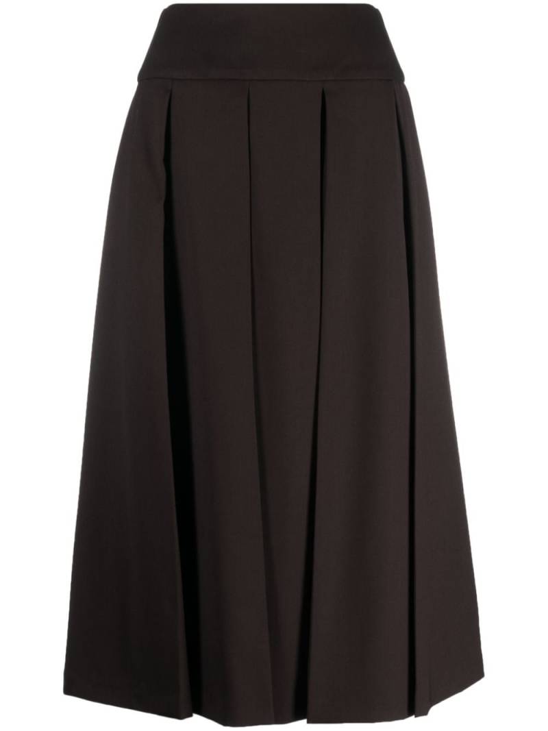 Patou pleated virgin-wool midi skirt - Brown von Patou