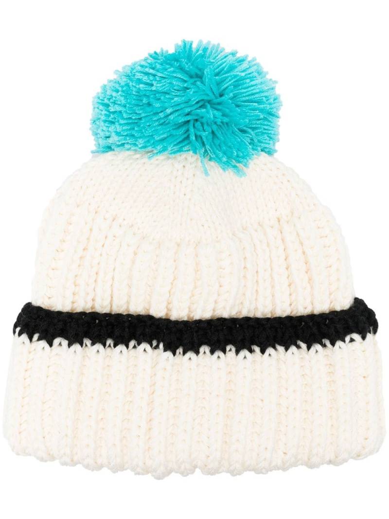 Patou pompom-trim knitted hat - White von Patou