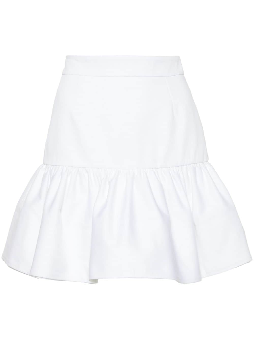 Patou ruffled gabardine miniskirt - White von Patou