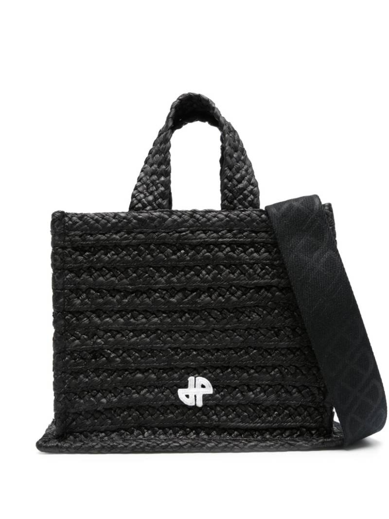 Patou small JP raffia tote bag - Black von Patou