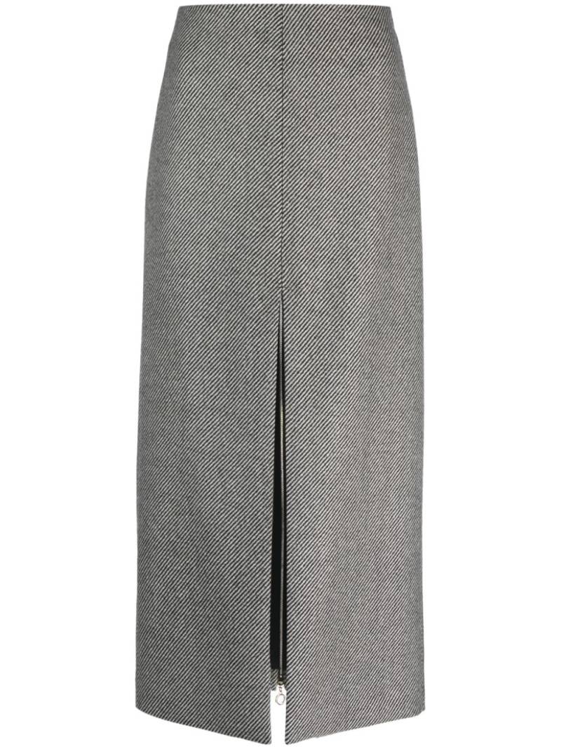 Patou stripe-pattern virgin wool midi skirt - Black von Patou