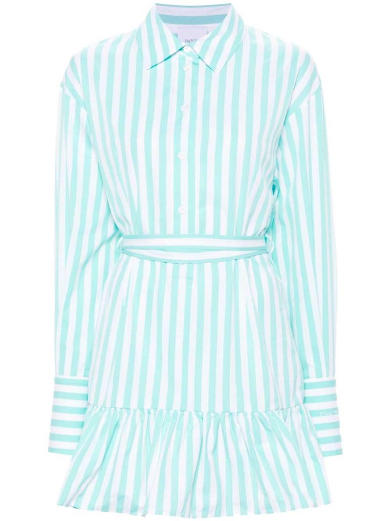 Patou striped ruffled mini dress - Green von Patou