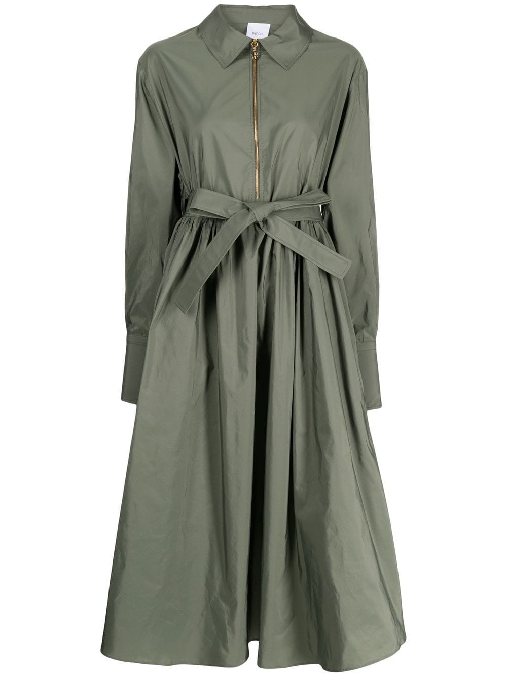 Patou tied-waist zipped dress - Green von Patou