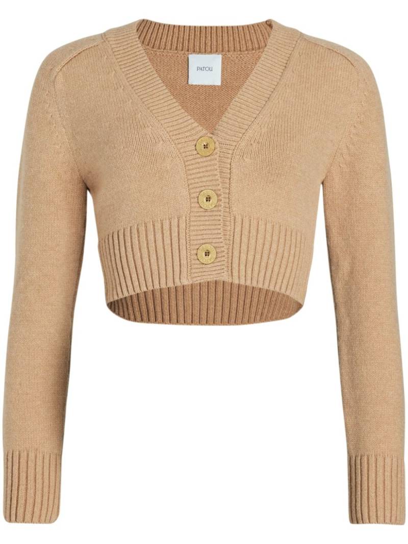 Patou wool-cashmere cropped cardigan - Neutrals von Patou