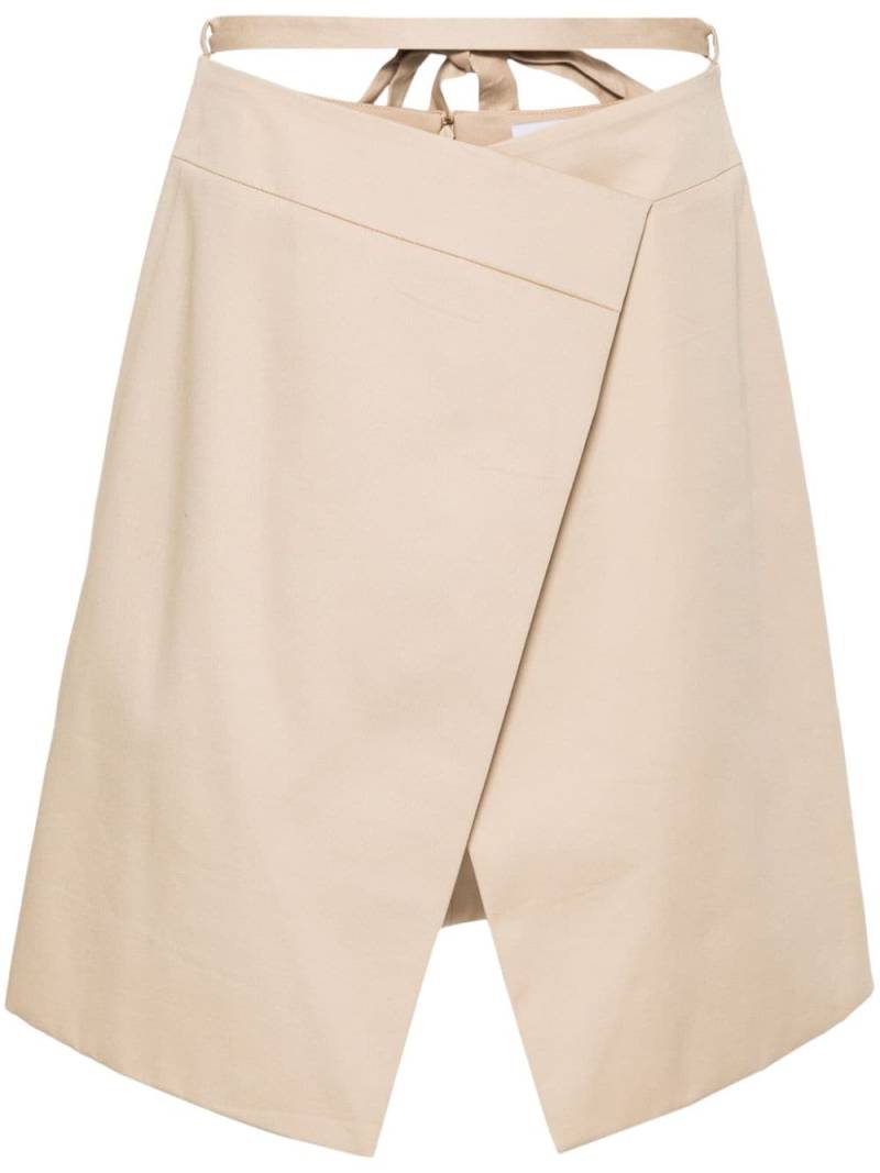 Patou wrap-design cotton skirt - Neutrals von Patou