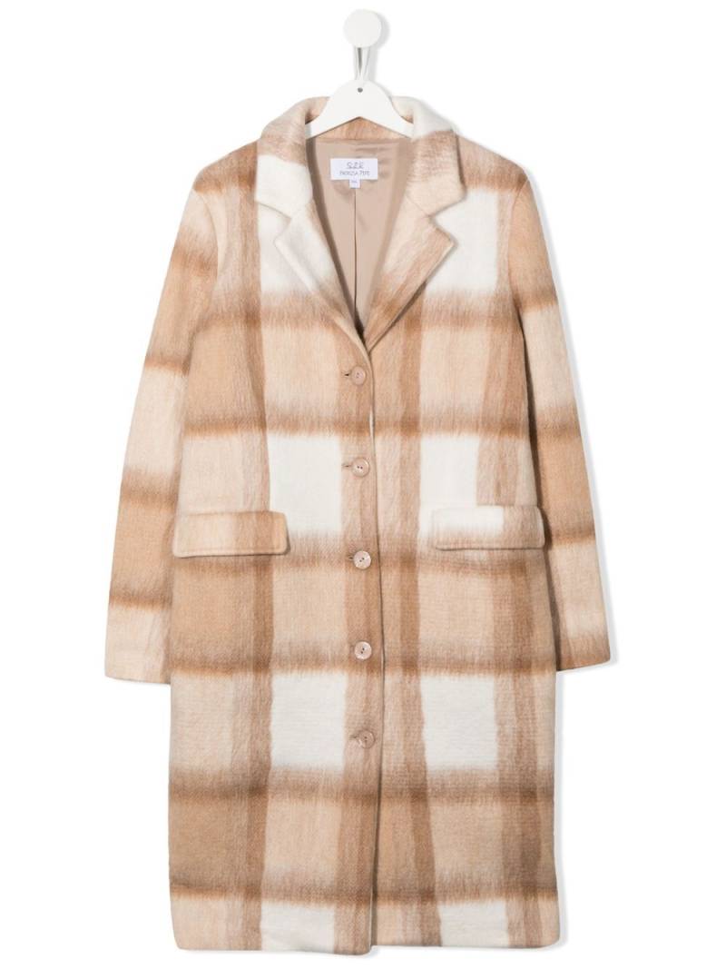 Patrizia Pepe girl TEEN single-breasted check coat - Neutrals von Patrizia Pepe girl