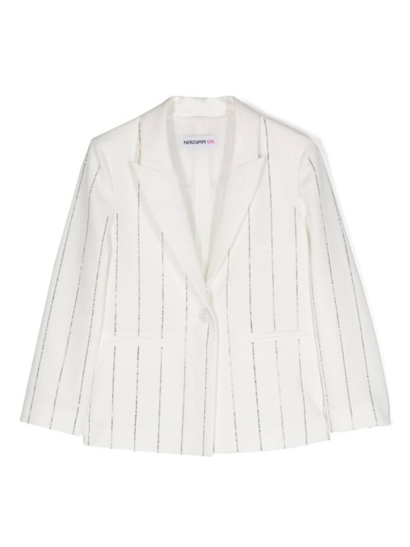 Patrizia Pepe girl crystal-embellished blazer - White von Patrizia Pepe girl