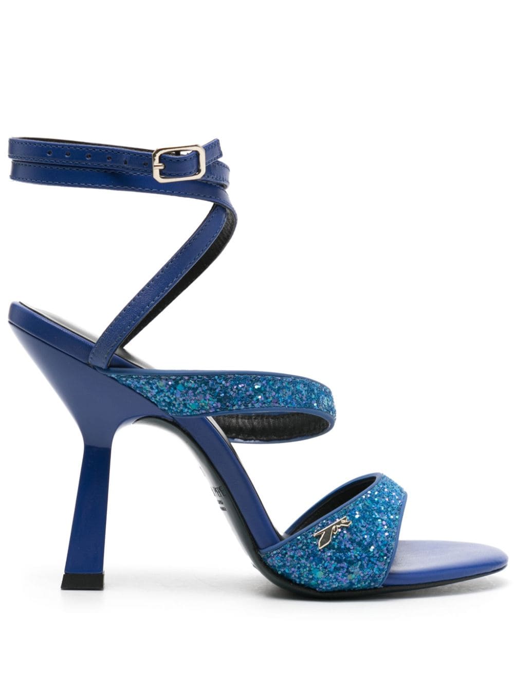 Patrizia Pepe 100mm glittered leather sandals - Blue von Patrizia Pepe