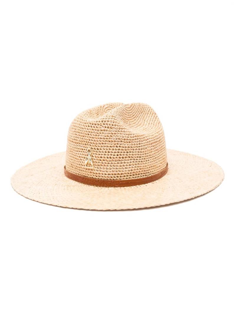 Patrizia Pepe Cowboy logo-plaque raffia hat - Neutrals von Patrizia Pepe