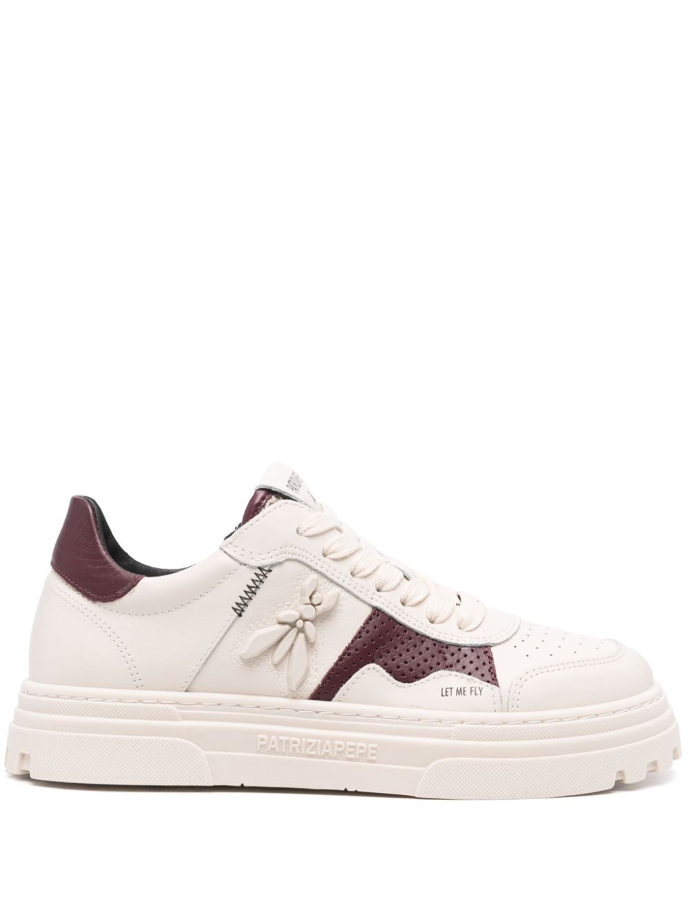 Patrizia Pepe Fly-embossed leather sneakers - Neutrals von Patrizia Pepe