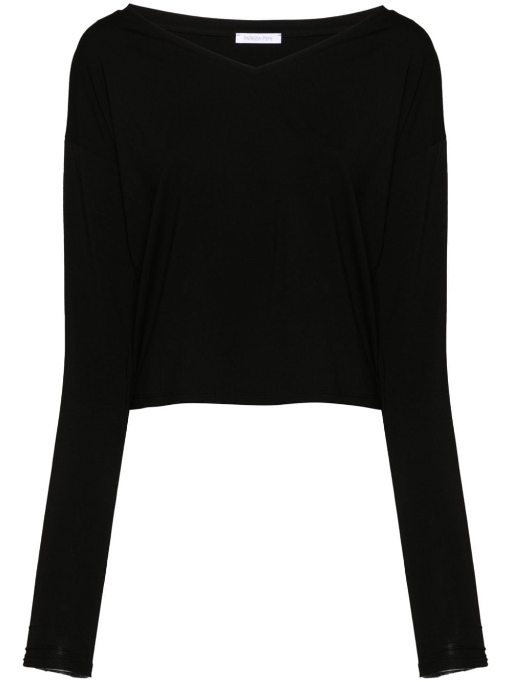 Patrizia Pepe V-neck long-sleeved top - Black von Patrizia Pepe