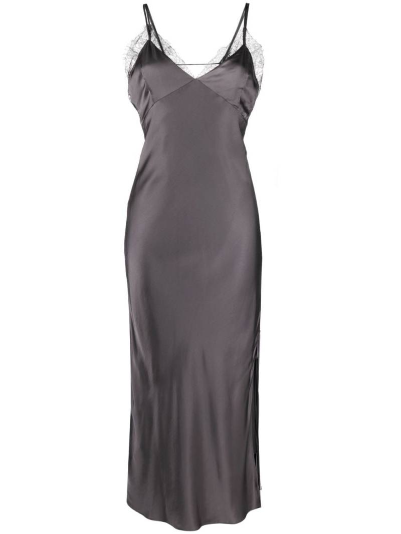 Patrizia Pepe V-neck sleeveless midi dress - Grey von Patrizia Pepe