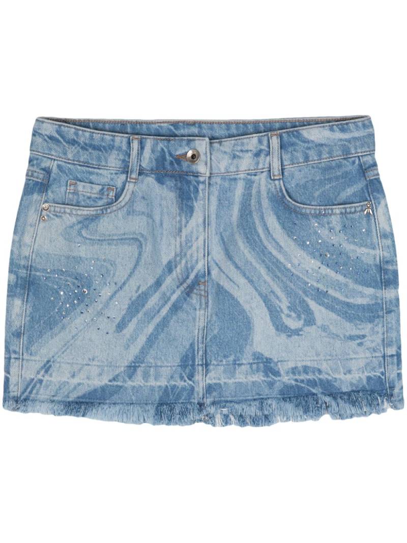 Patrizia Pepe abstract-pattern denim mini skirt - Blue von Patrizia Pepe